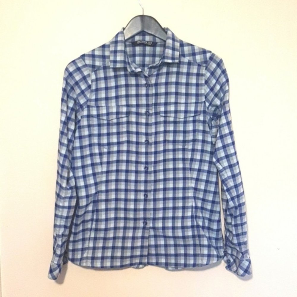 Arcteryx addison blue  plaid button down long sleeve shirt